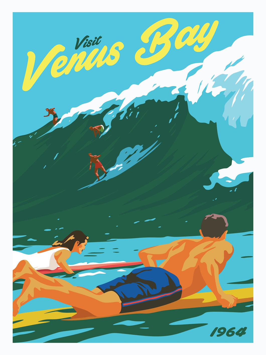 01 Vintage VB Surfers Print