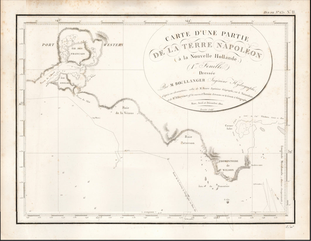 Venus Bay map - Louis De Freycinet