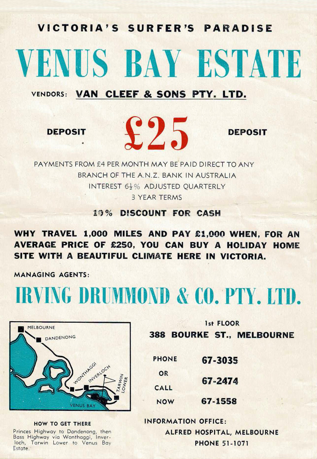 1960 Venus Bay Sales Flyer