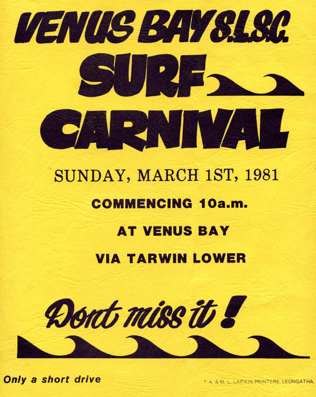 1981 Flyer for Venus Bay Carnival