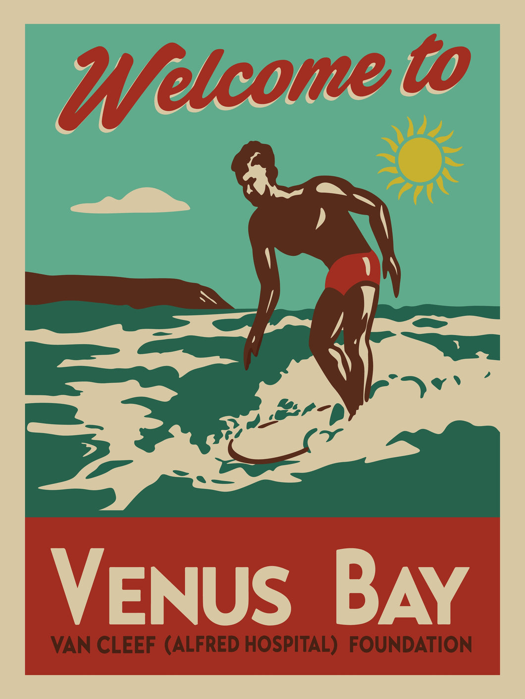 1960 Vintage Surfer Print